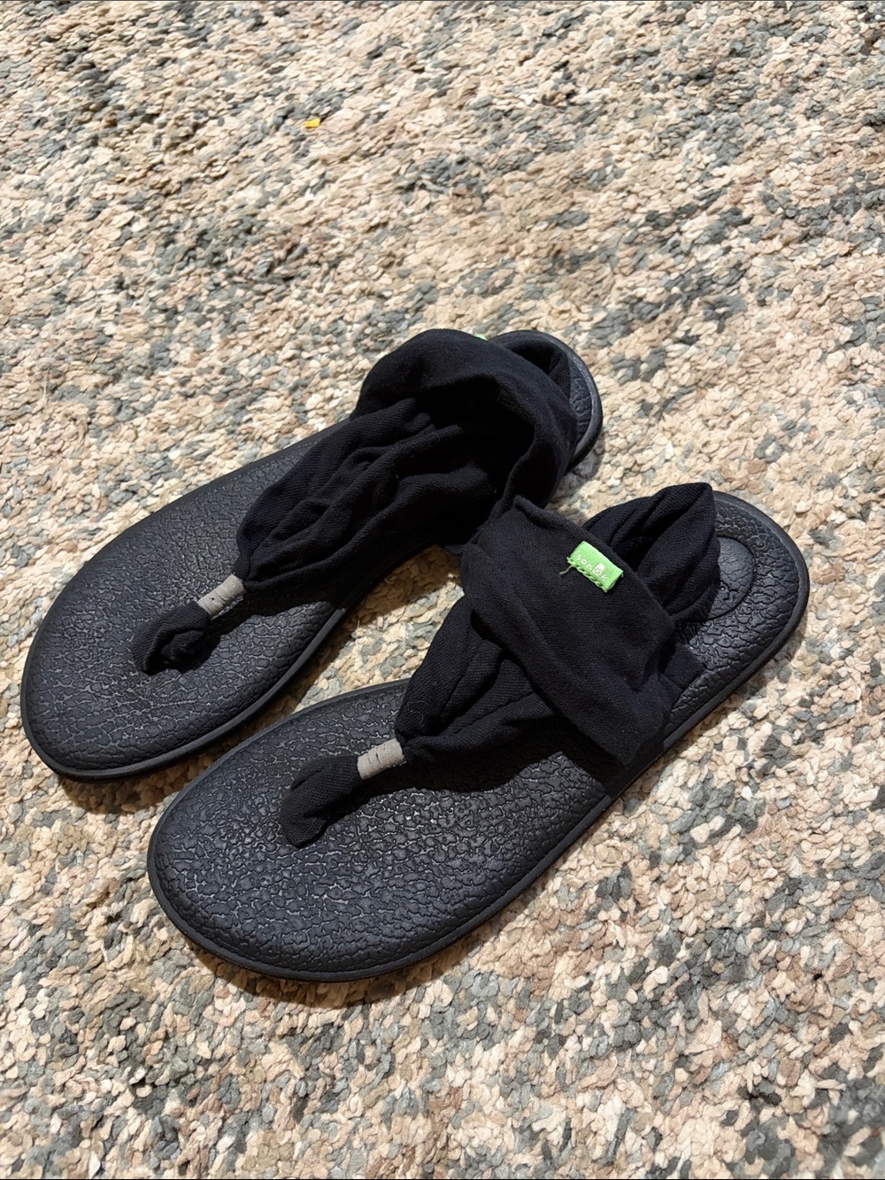 Sanuk Black Yoga Sling Flip Sandals